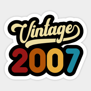 2007 Vintage Gift 13th Birthday Retro Style Sticker